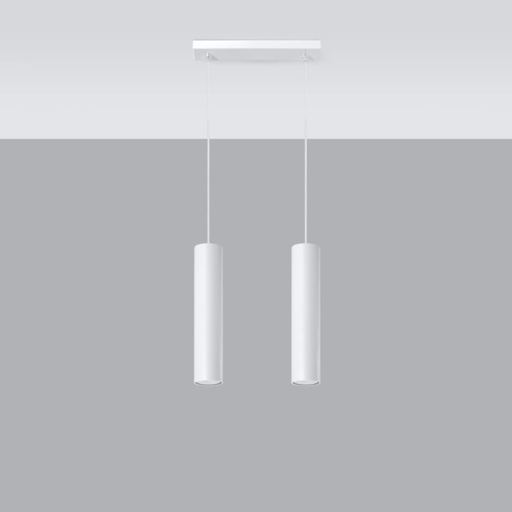 Suspension Acier Blanc GU10 2 Lagos — vue 3