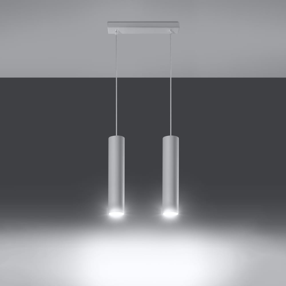 Suspension Acier Blanc GU10 2 Lagos — vue 4