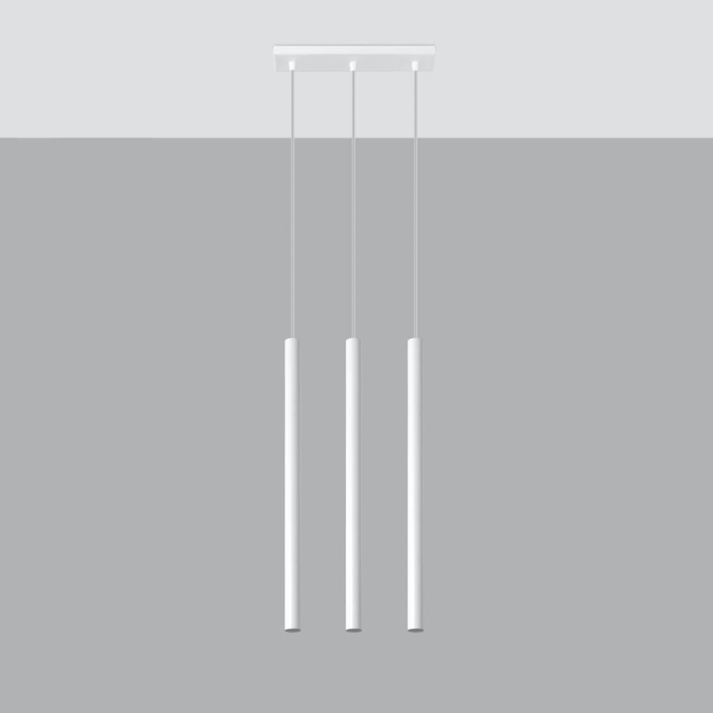 Suspension tube en métal, blanc L: 30cm — vue 3
