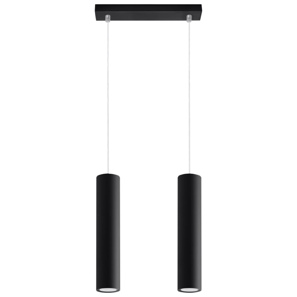 Lampe suspendue acier noir H 90 cm