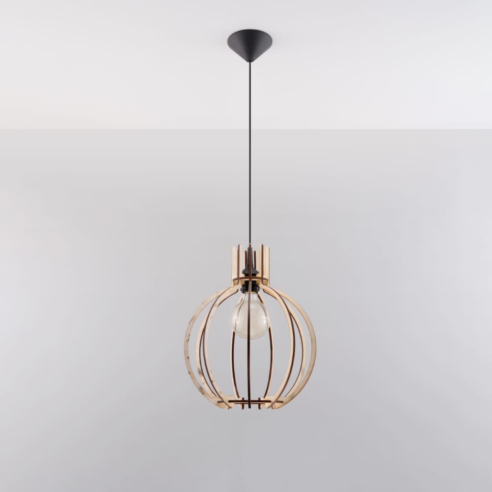 Lámpara de techo madera natural madera alt. 100 cm - Maisons du Monde