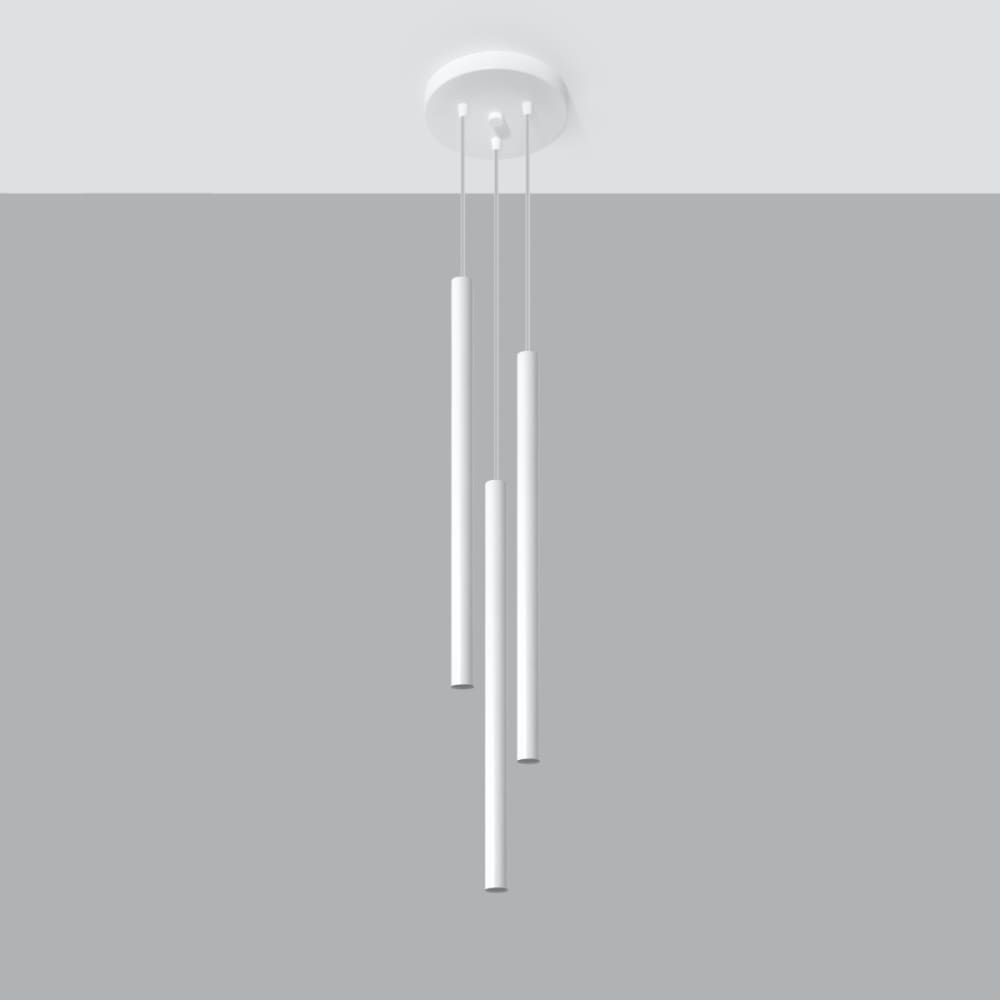 Suspension tube en métal, blanc L: 20cm