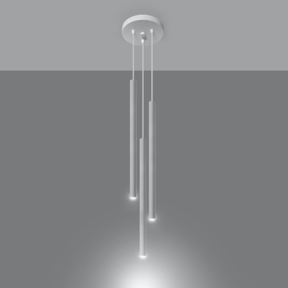 Suspension tube en métal, blanc L: 20cm — vue 4