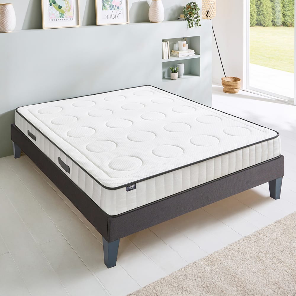 Ensemble matelas mousse h18 sommier bois 140x200 - Maisons du Monde