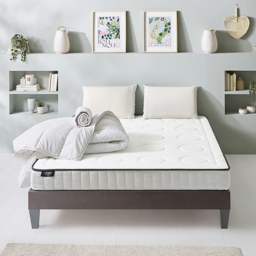Prêt à dormir matelas mousse h18 sommier bois 90x200 - Maisons du Monde