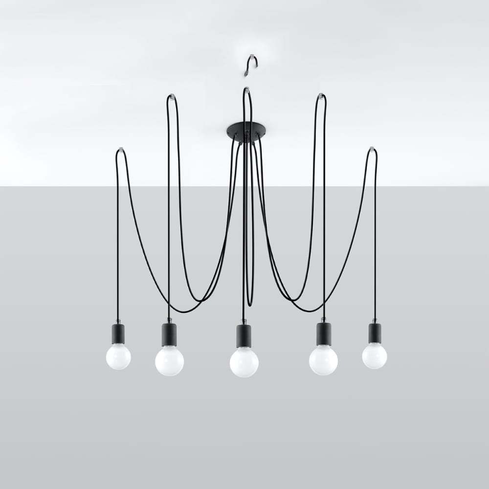 Lampada nero tessuto/acciaio - Sollux Lighting