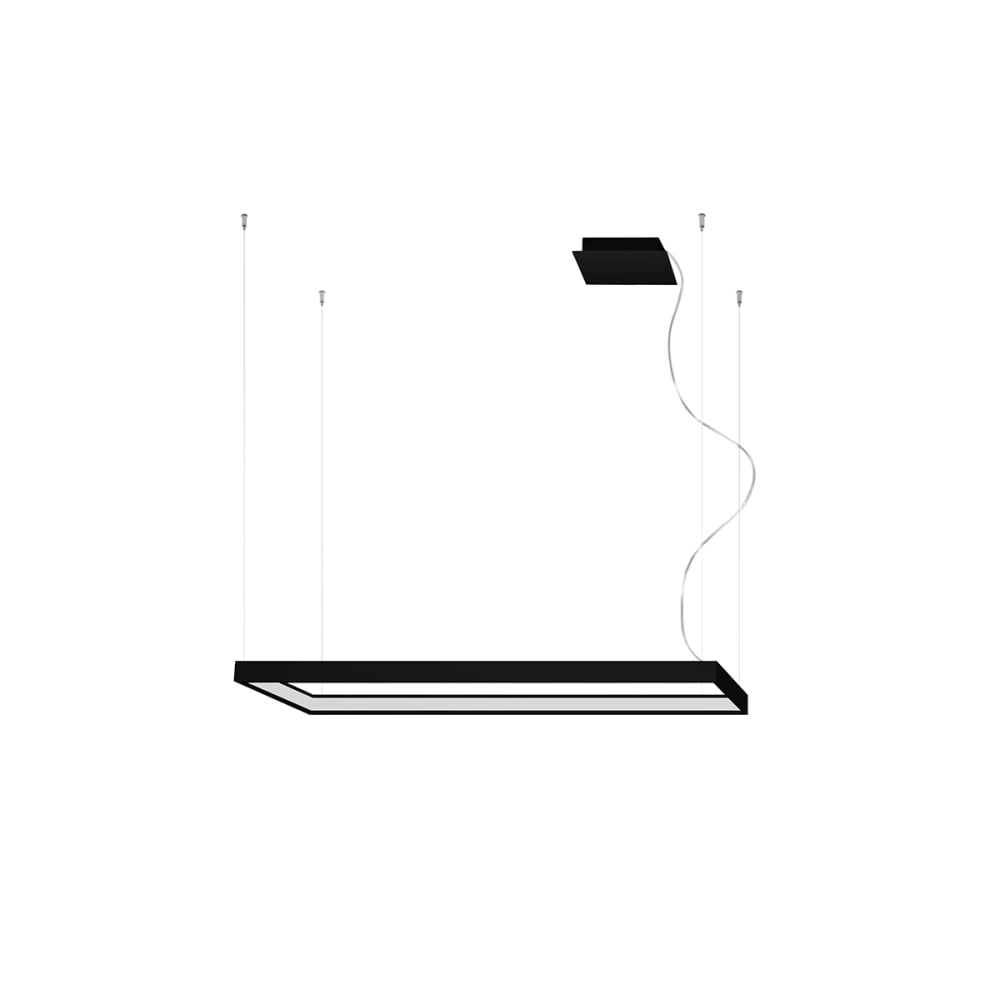 Thoro Lighting Hängelampe aus Aluminium, Höhe 150 cm, schwarz style modern - Aluminium