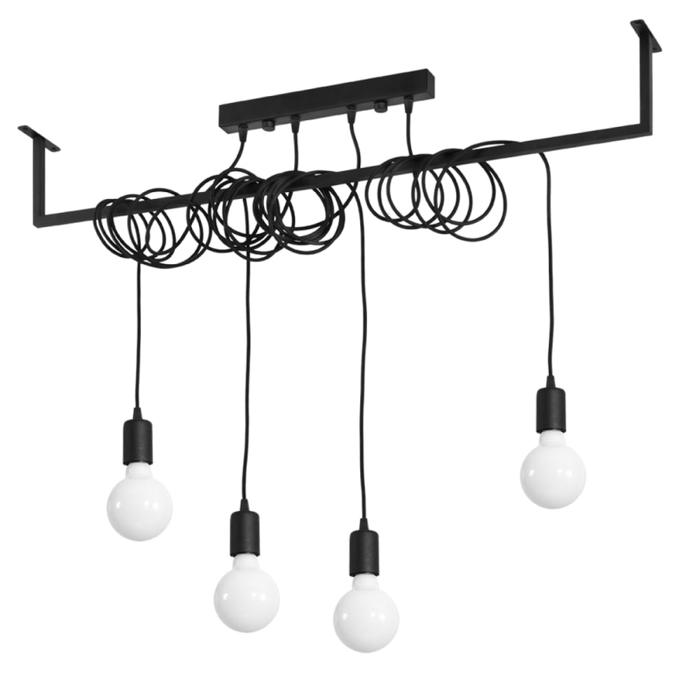 Lampada nero tessuto/acciaio - Modello Contemporaneo - Nero - Tessuto