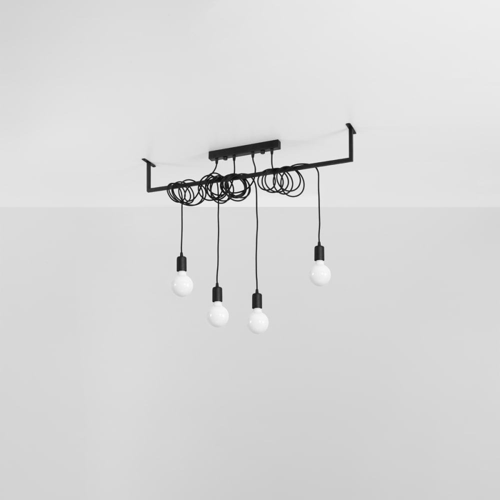 Lampada nero tessuto/acciaio - Sollux Lighting