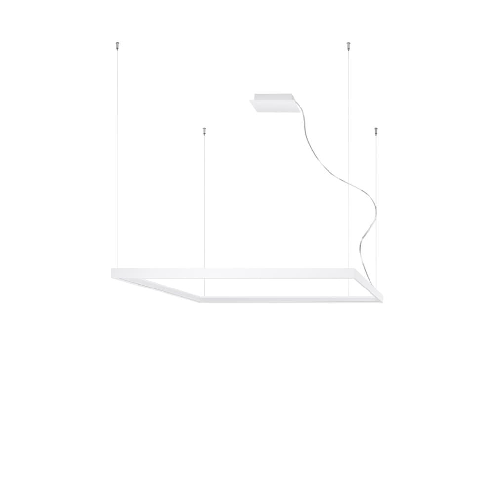 Thoro Lighting Hängelampe aus Aluminium, Höhe 150 cm, weiß style modern - Aluminium
