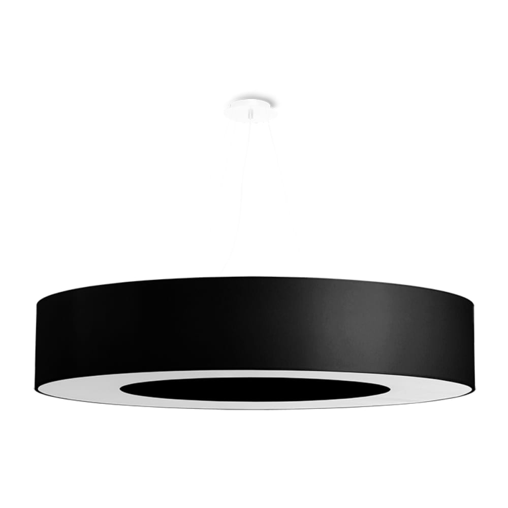 Sollux Lighting Kronleuchter aus Stoff/PVC/Stahl in Schwarz style modern Schwarz Stoff