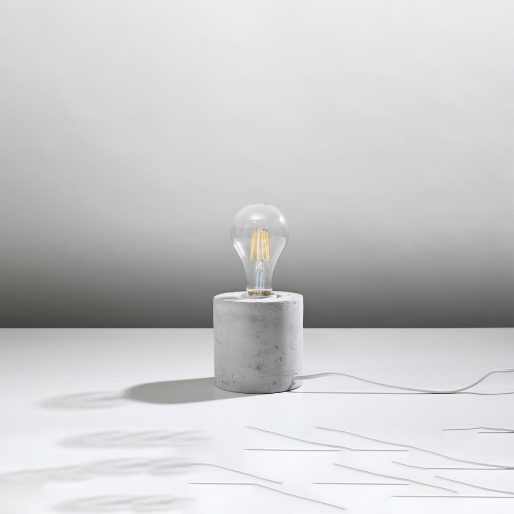 Lámpara de mesa gris concreto alt. 10 cm - Maisons du Monde