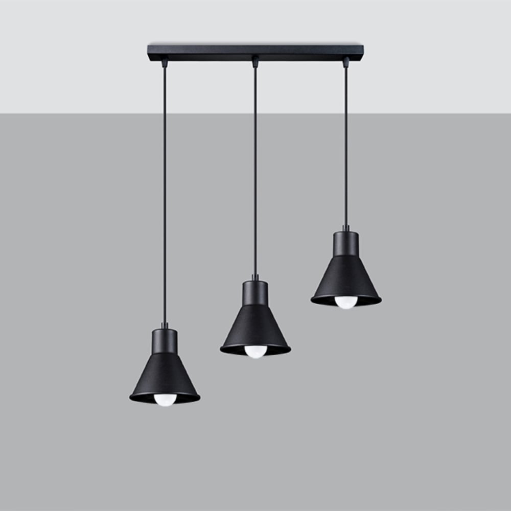 Suspension conique en métal, noir L: 45cm — vue 3