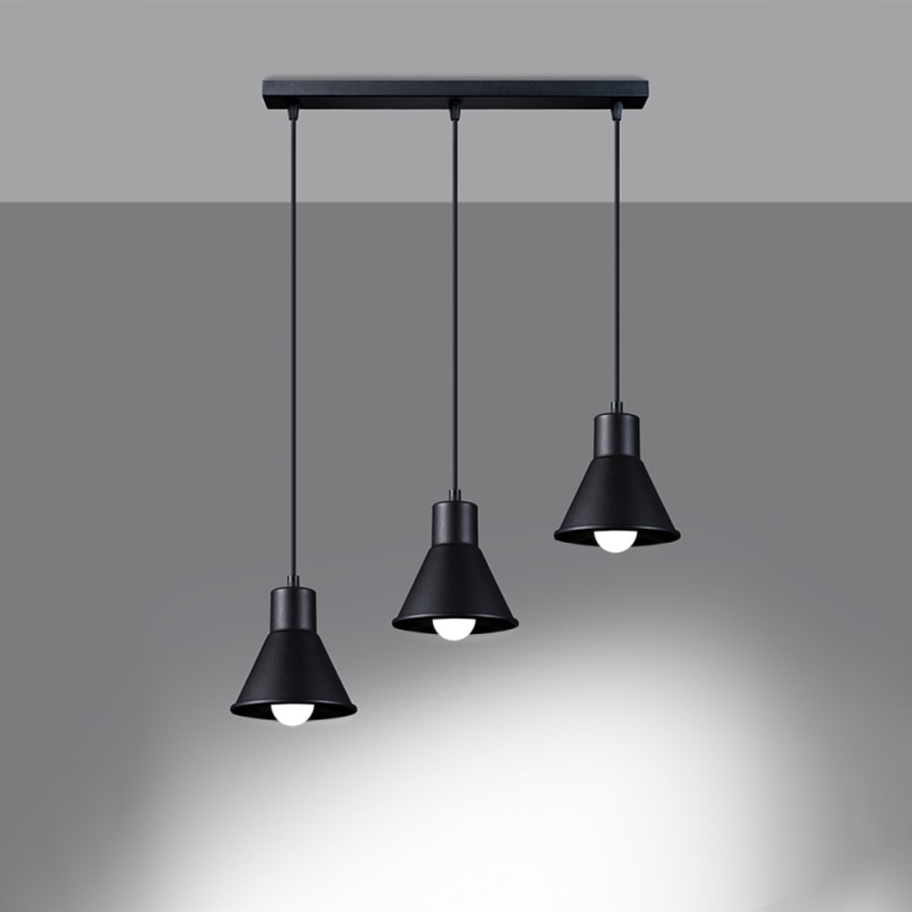 Suspension conique en métal, noir L: 45cm — vue 4