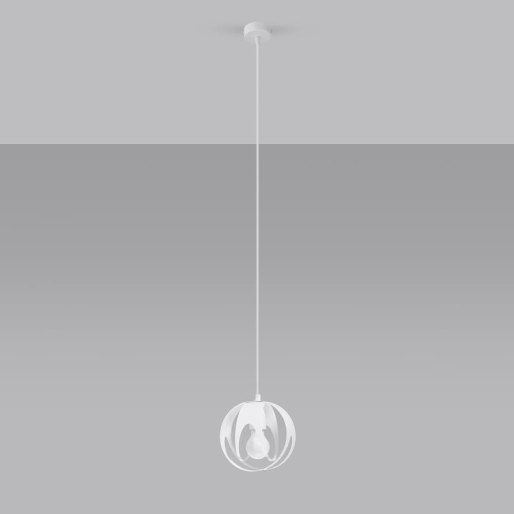 Suspension Acier Blanc E27 1 Tulos — vue 3