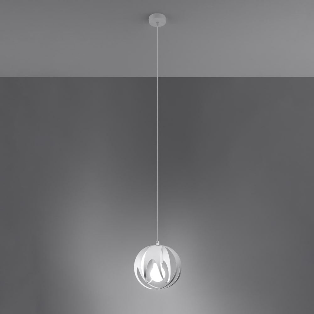 Suspension Acier Blanc E27 1 Tulos — vue 4
