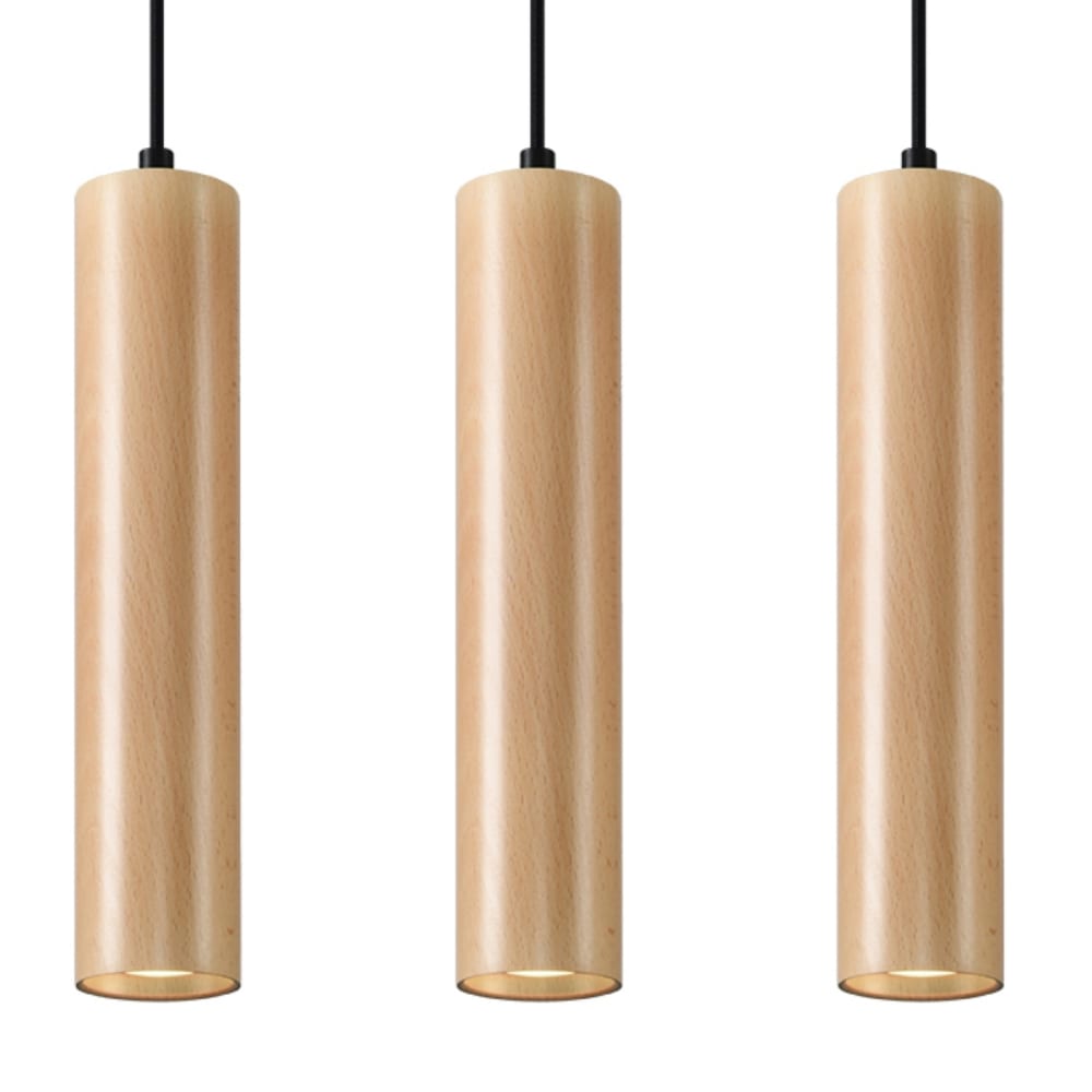 lampara de techo madera natural madera alt 90 cm