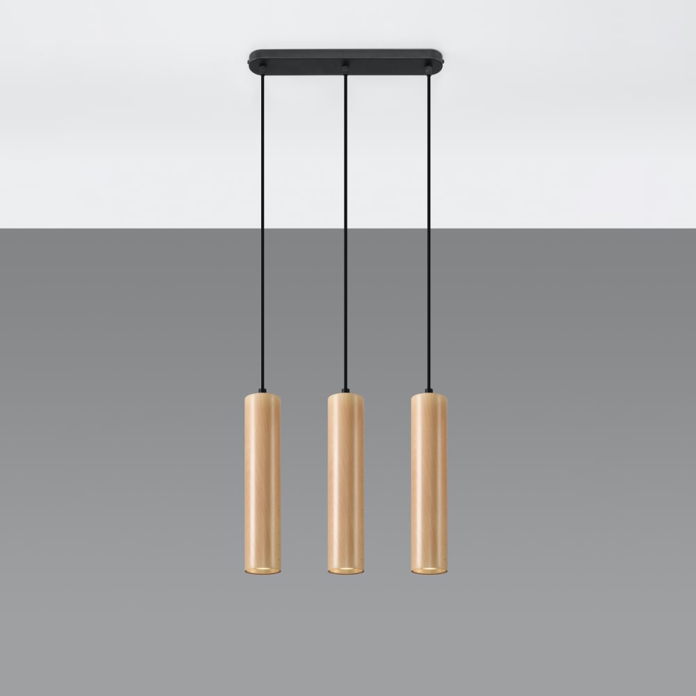 Lámpara de techo madera natural madera alt. 90 cm - Maisons du Monde