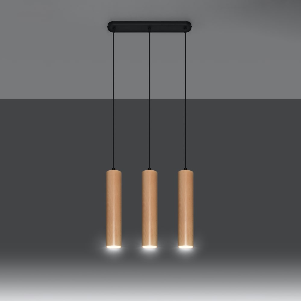 Suspension tube en bois, L: 45cm — vue 4