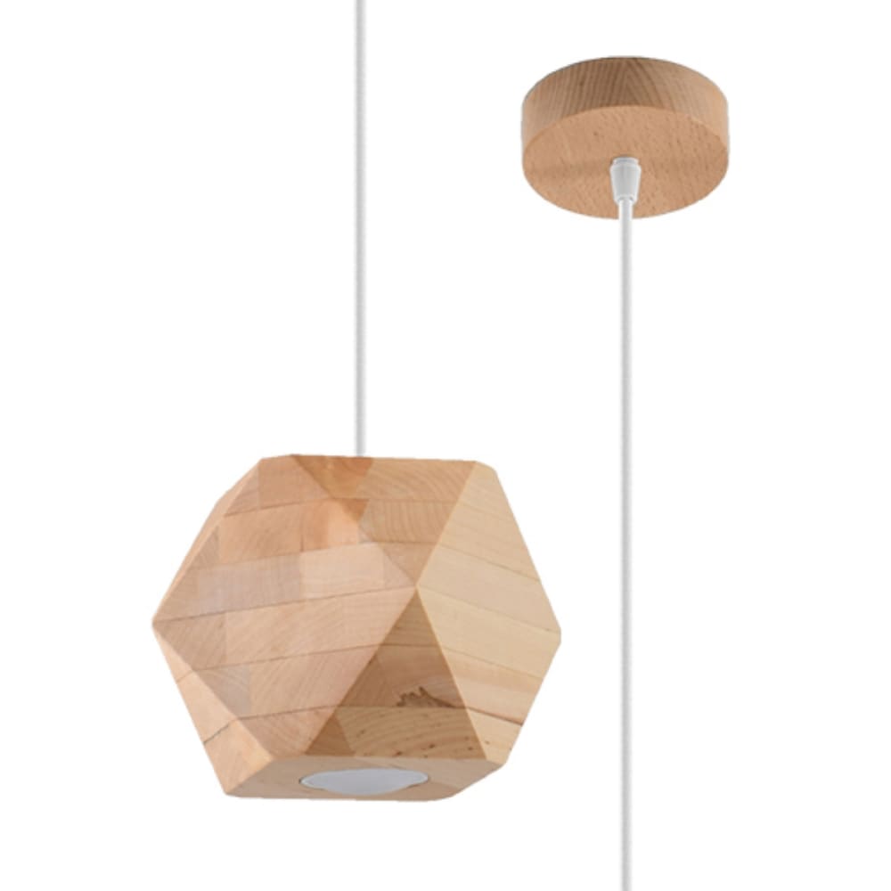 Lámpara de techo madera natural madera alt. 120 cm