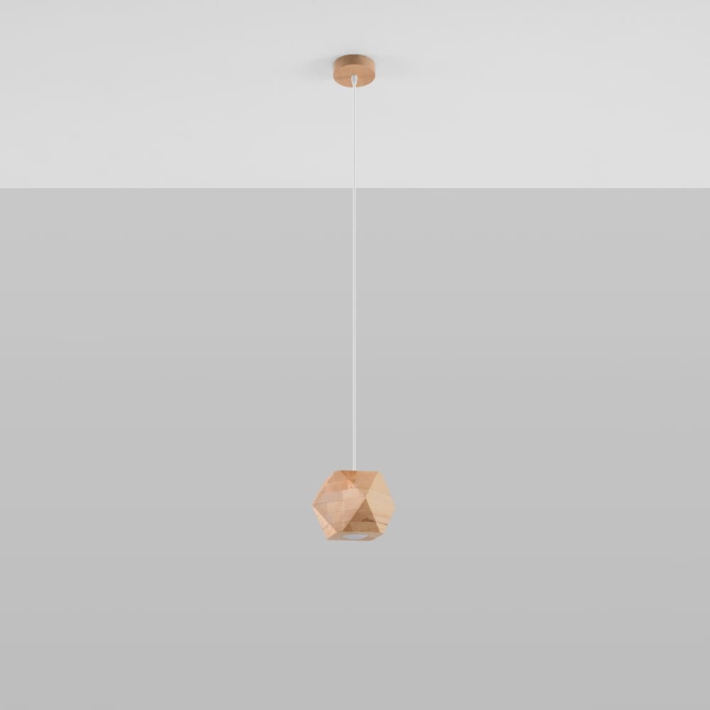 Suspension Bois Bois Naturel GU10 1 Woody — vue 3