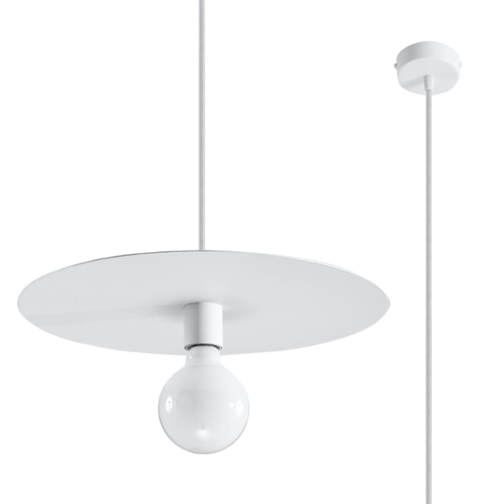 Lampada a sospensione bianca acciaio - Modello Classico chic - Acciaio
