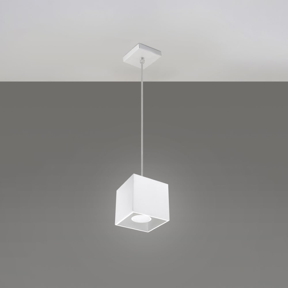 Suspension carrée en aluminium, blanc L: 10cm — vue 3