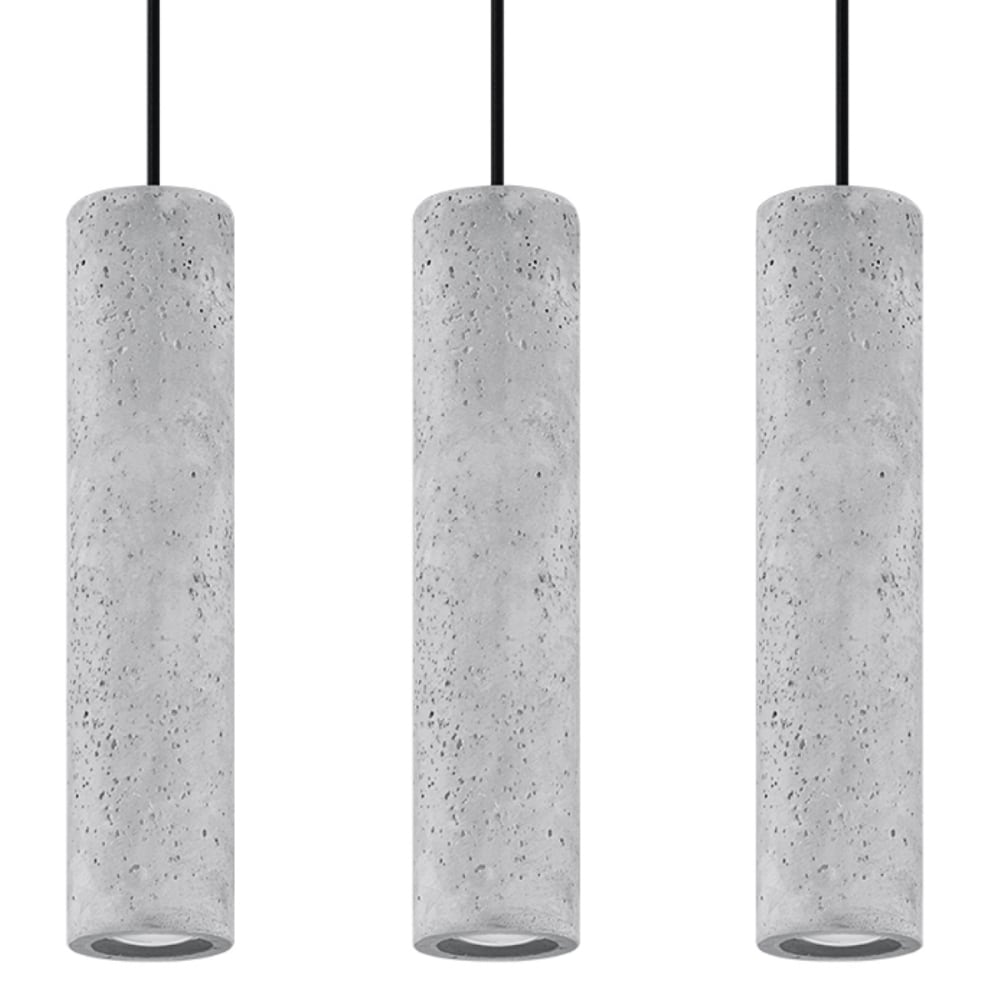 Lámpara de techo gris concreto alt. 90 cm