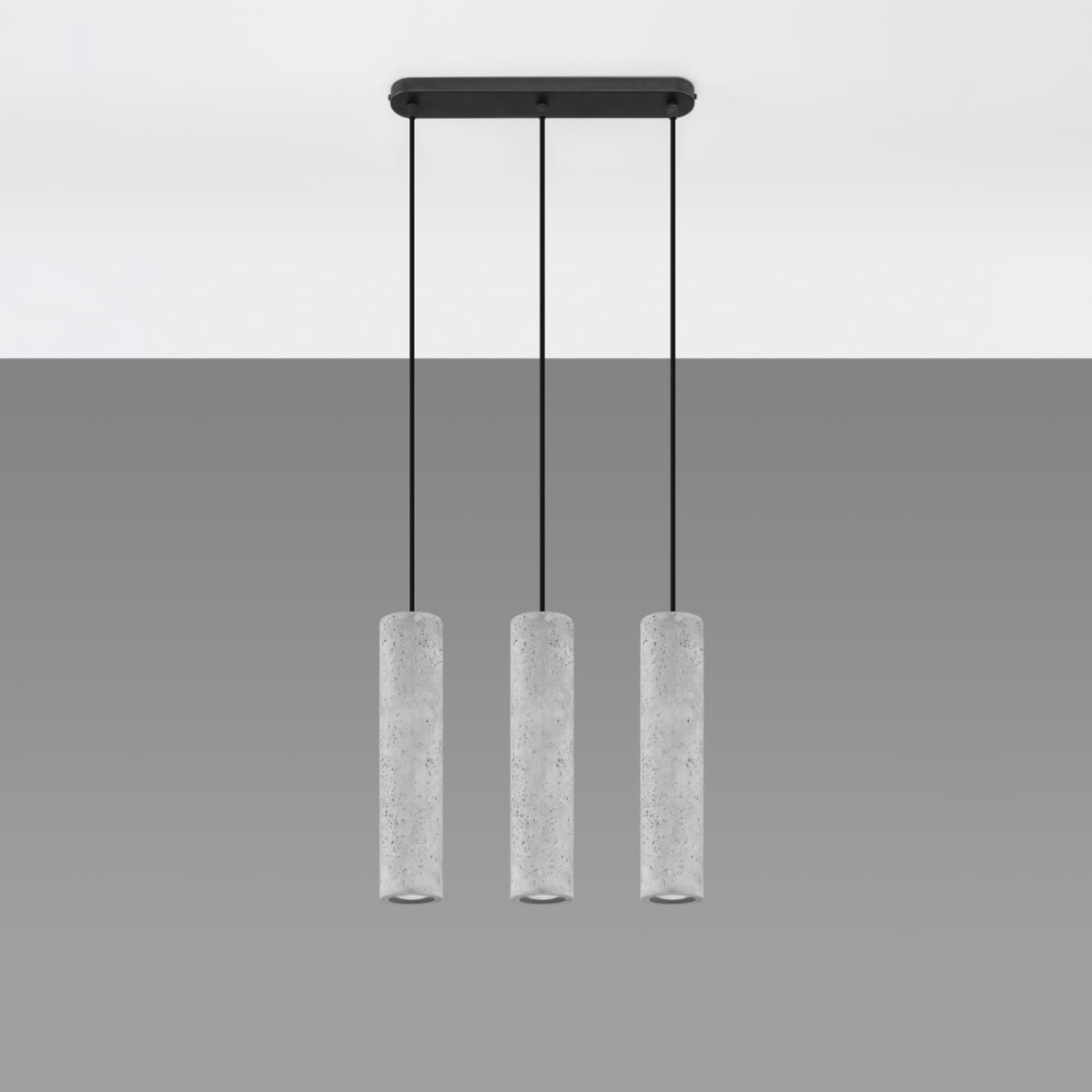 Suspension Béton Gris GU10 3 Luvo — vue 3