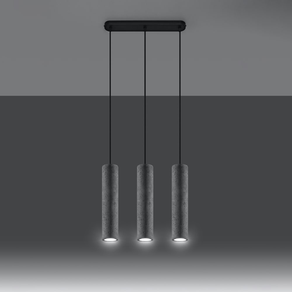 Suspension Béton Gris GU10 3 Luvo — vue 4