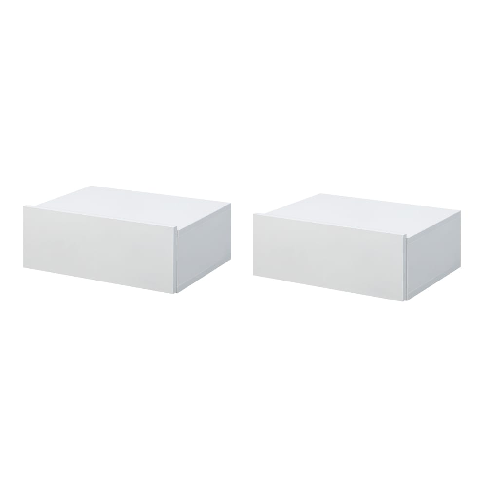 Mesitas de noche flotantes 40x30x15 cm blanco