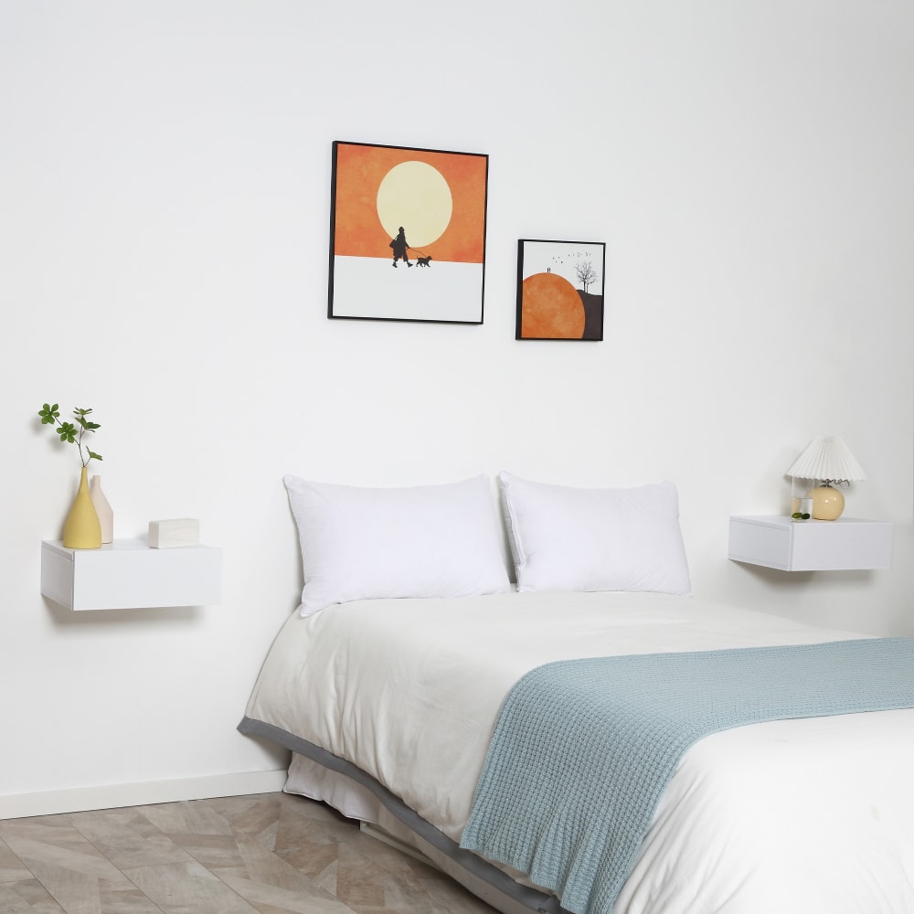 Mesitas de noche flotantes 40x30x15 cm blanco - Maisons du Monde