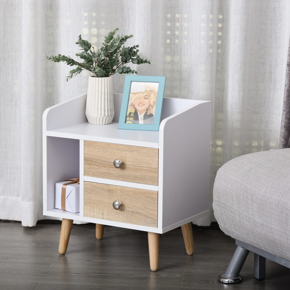 Mesita de noche 43x30x49cm blanco - Maisons du Monde