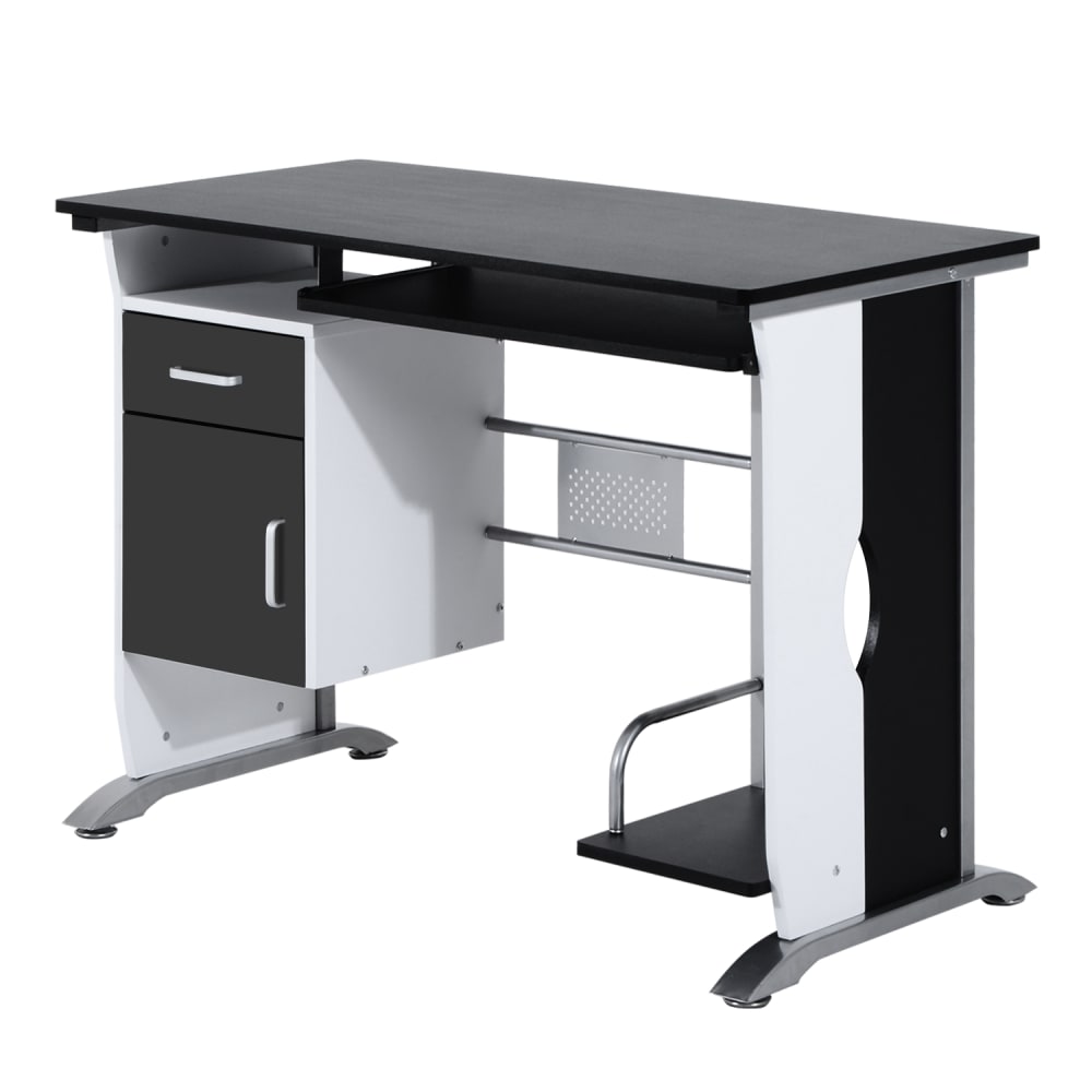 Mesa de ordenador 100x52x75cm negro y plata