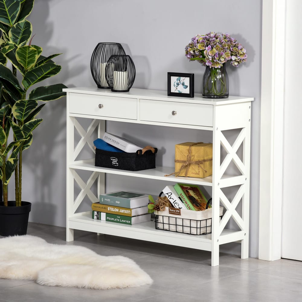 Mesa consola 100x30.5x80 cm blanco - Maisons du Monde