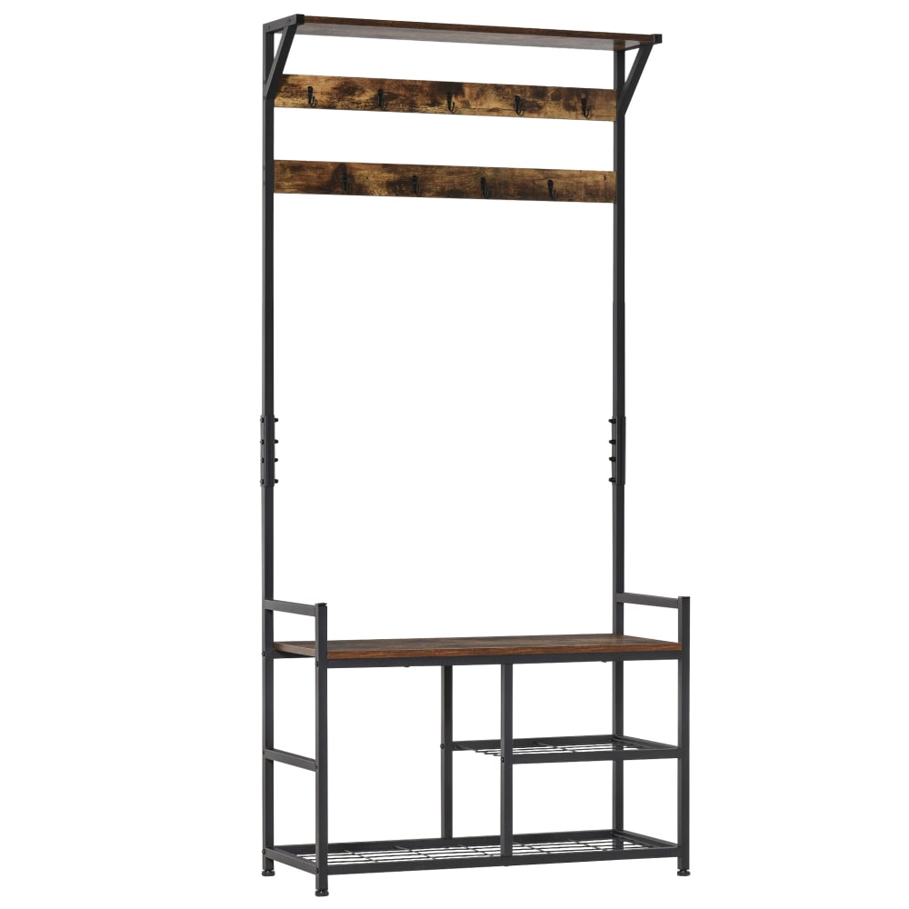 Perchero pie zapatero 84x34.5x180 cm negro