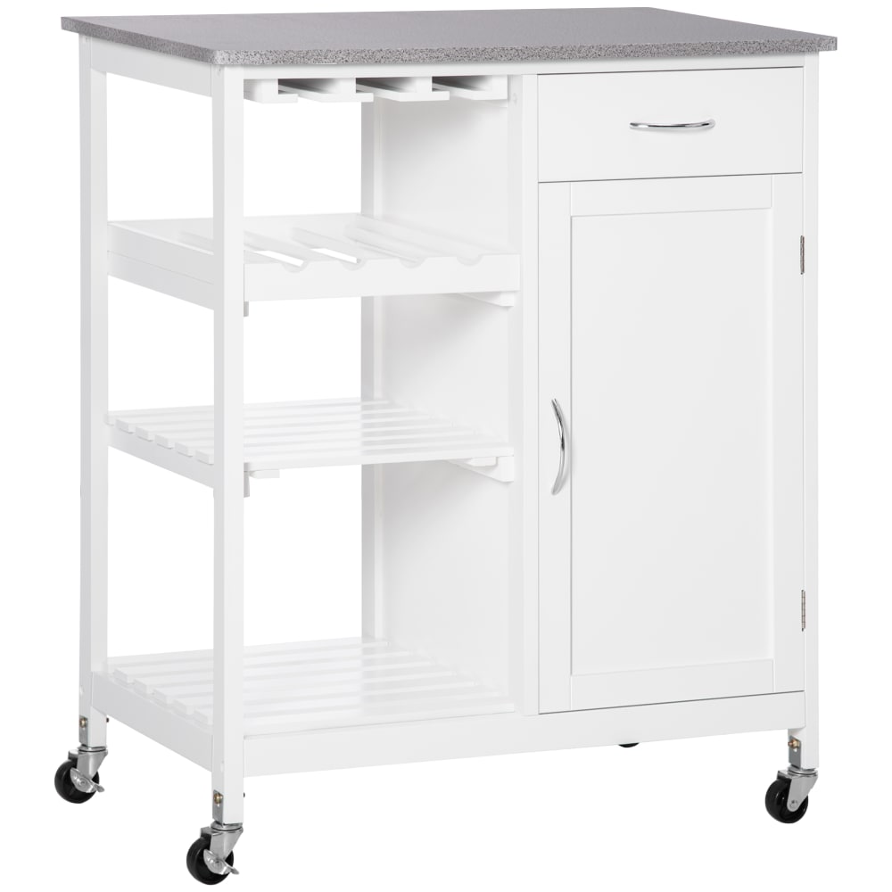 Carrito de cocina 76x48x88 cm blanco