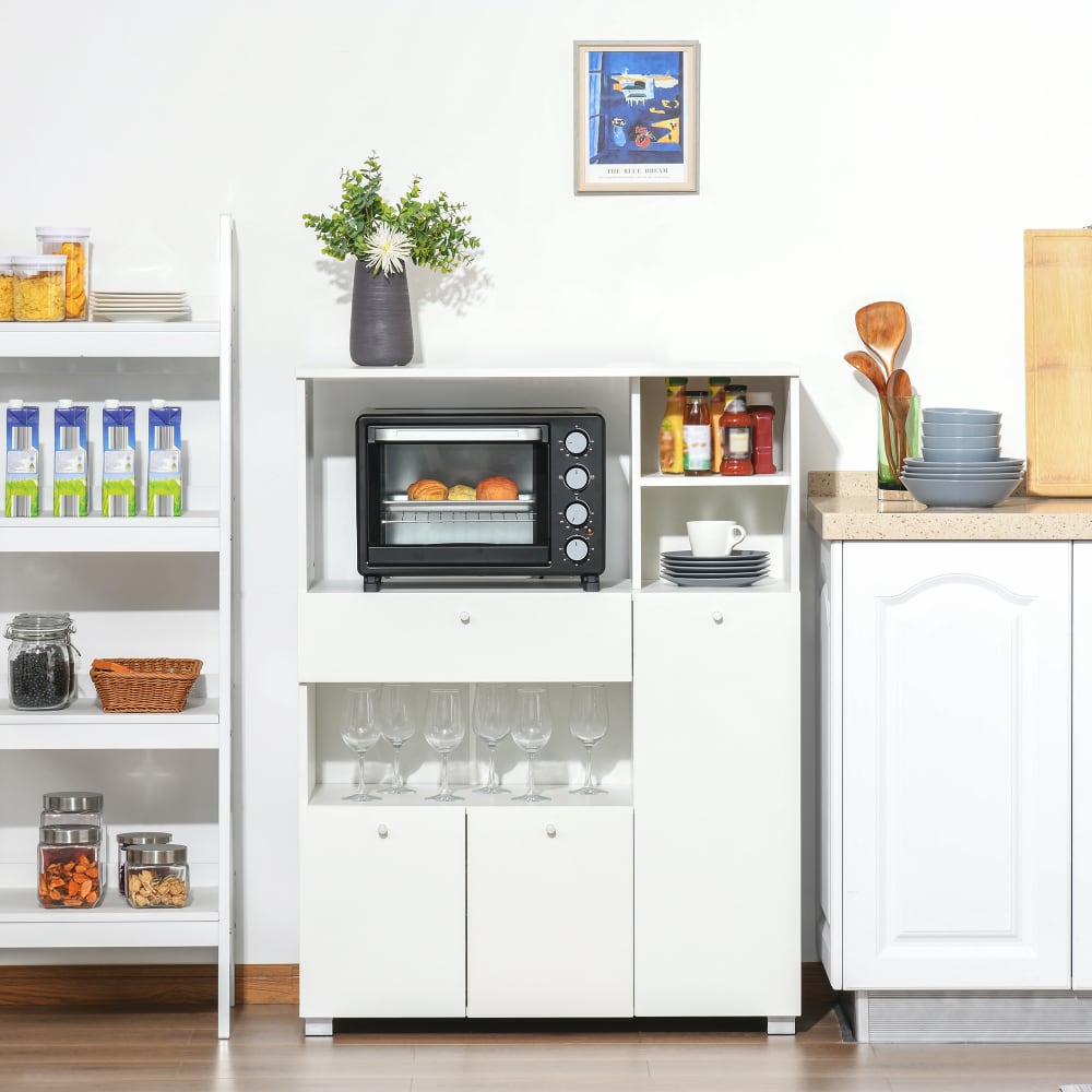 Aparador auxiliar para microondas 90x40x120 cm blanco - Maisons du Monde