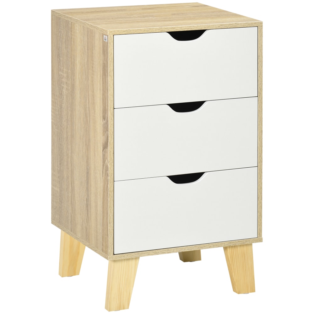 Cómoda con cajones 40x35x68.5 cm blanco y roble
