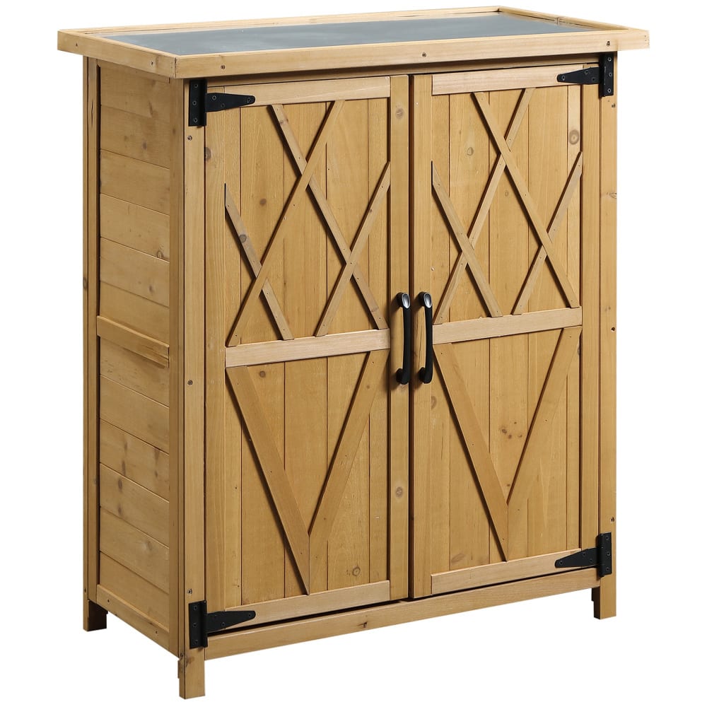 Armario de jardín 75x40x90 cm madera natural