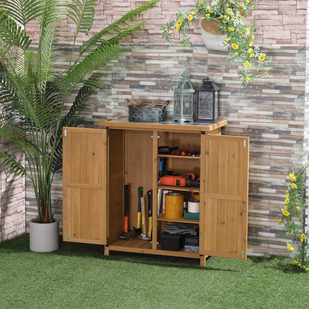 Armario de jardín 75x40x90 cm madera natural - Maisons du Monde