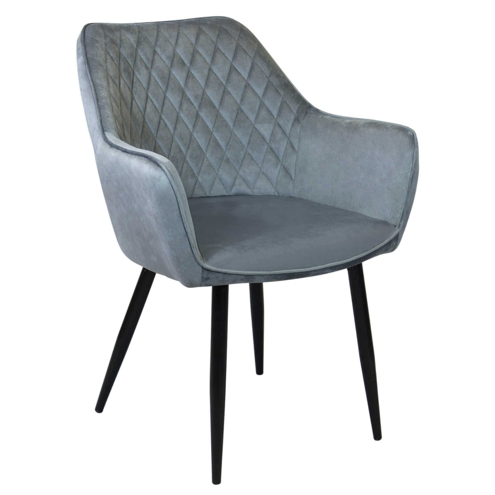 Poltrona in velluto/metallo grigio 48x62x83 - Modello Contemporaneo - Velluto
