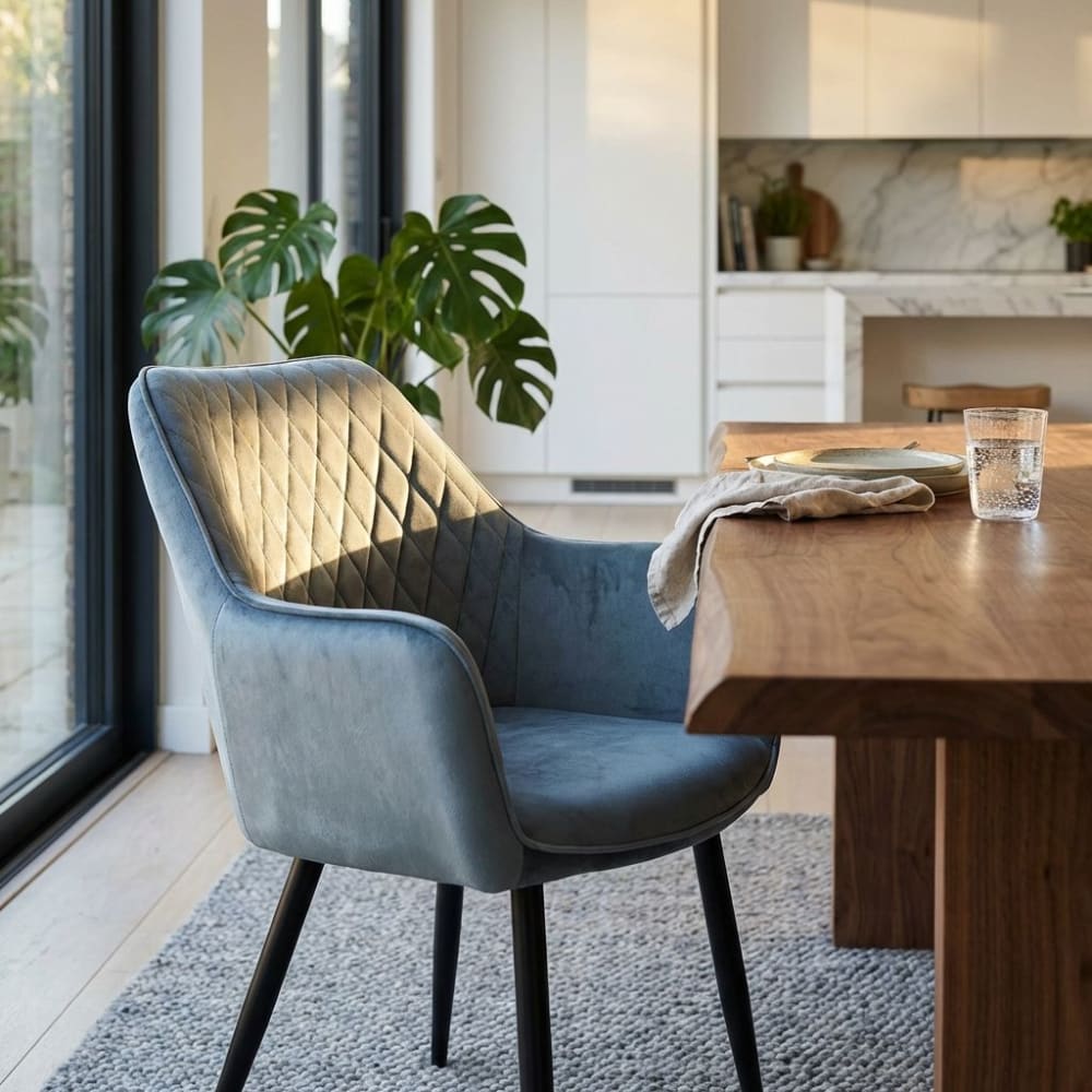 Poltrona in velluto/metallo grigio 48x62x83 - Milani Home