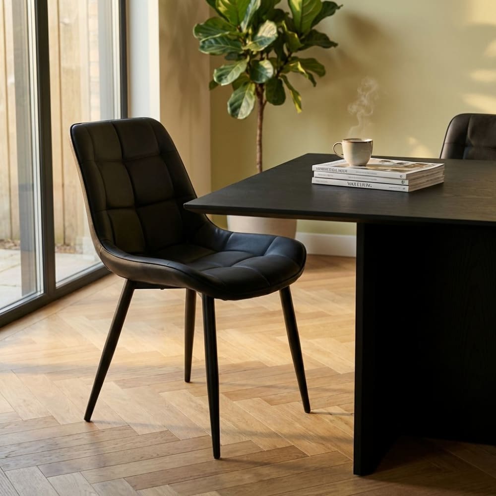 Poltrona in ecopelle/metallo nero 44x50x83 - Milani Home