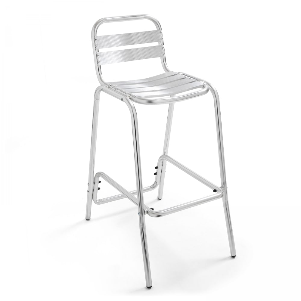 Chaise haute en aluminium gris