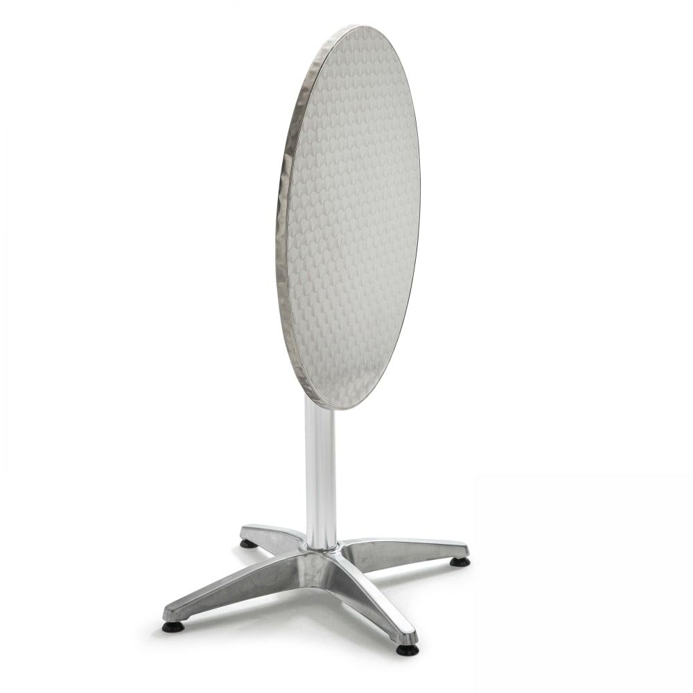 Table ronde inclinable en inox gris