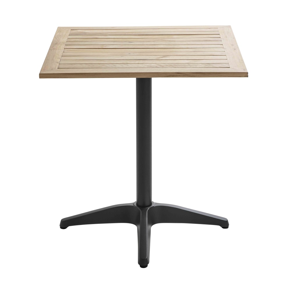 Table de jardin carrée plateau bois 70cm 4 places