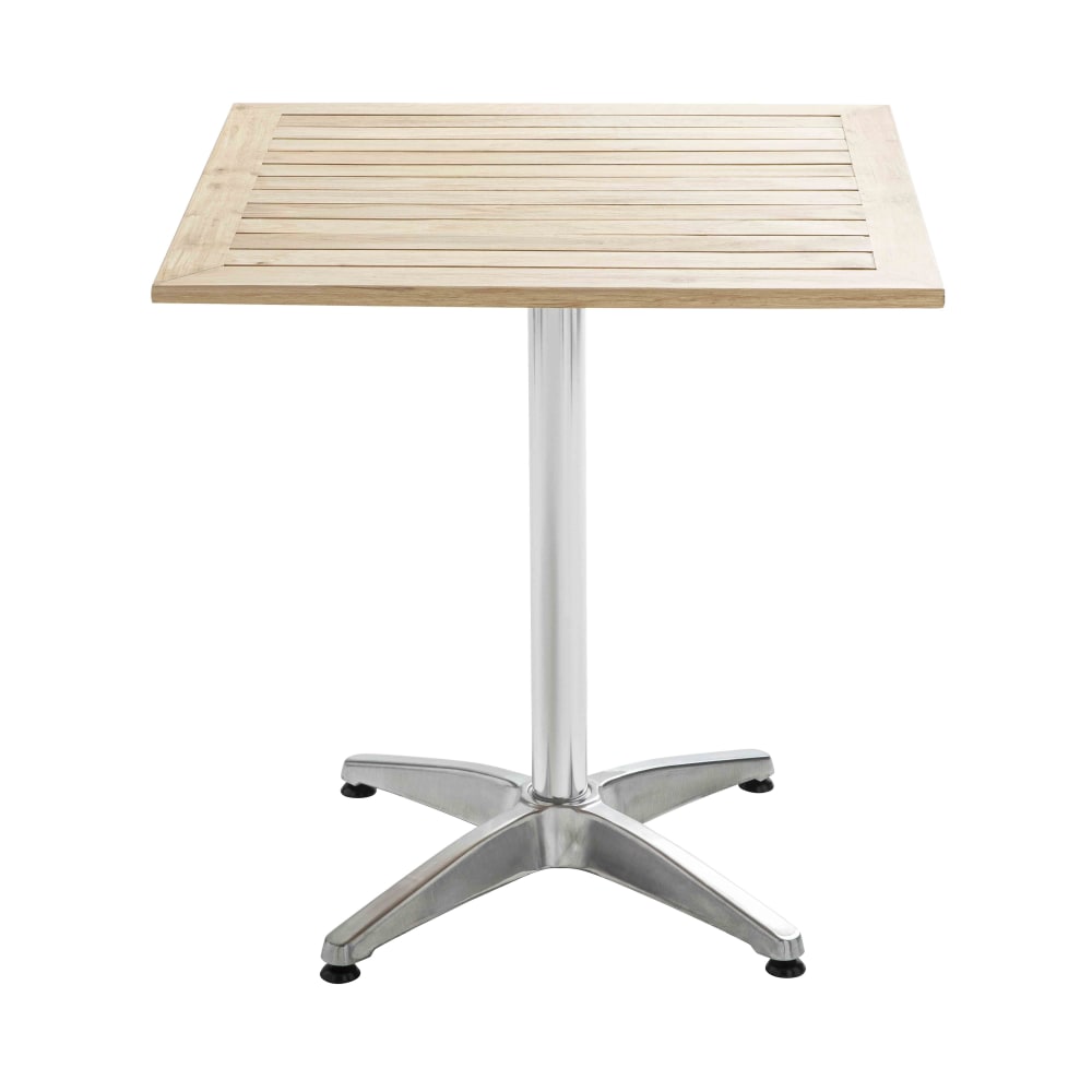 Table aluminium et bois carrée et plateau inclinable 70 x 70 x 70 cm