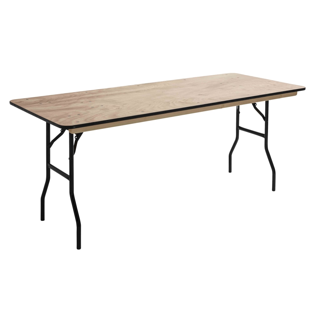 Oviala Klappbarer Holztisch 200cm 10 Plätze Braun Stahl