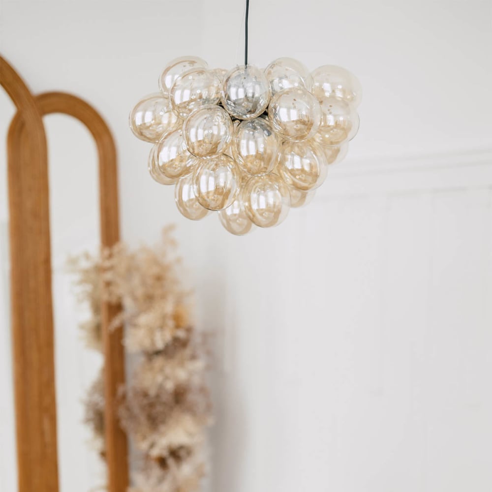 Hängelampe schwarz mit Glas 8-Licht - Maisons Du Monde